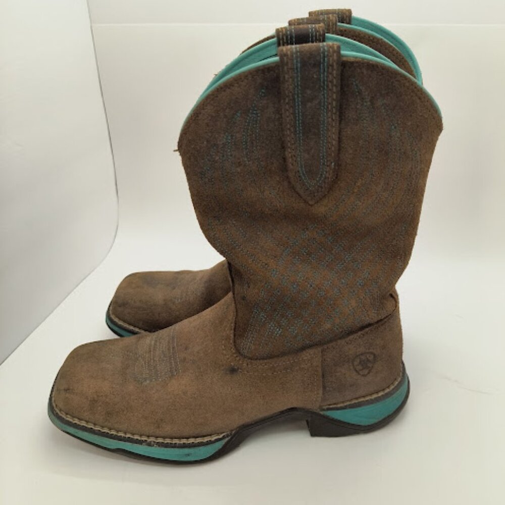 Ariat Anthem Western Boot Womens 6B Brown Leather Athletic Square Toe 10027247O